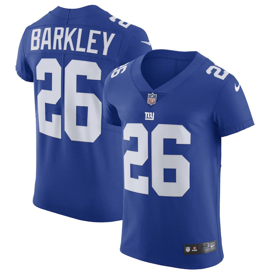 Men New York Giants #26 Saquon Barkley Nike Royal Vapor Untouchable Elite Player NFL Jersey